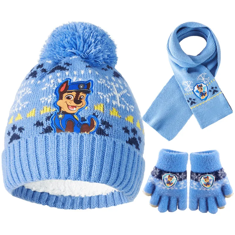 Original Genuine Paw Patrol children\'s winter earmuffs Hats kids Knitted hat Plush Toy kids cap 2-10 years bonnets Toy Gift