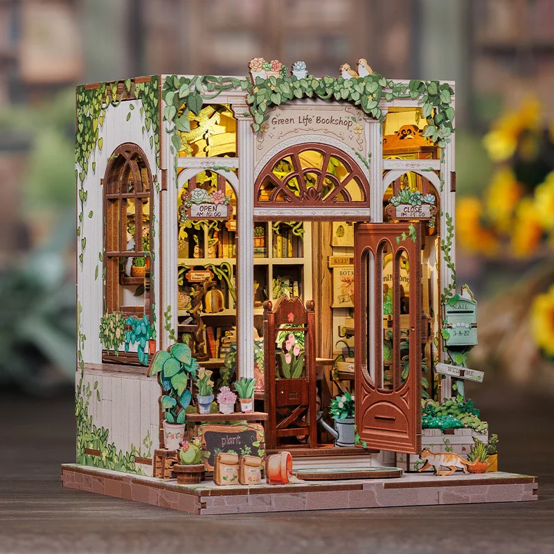 Cutebee-Puzzle 3D Miniature Booknook en Bois, Bricolage, Étagère, Insérer pour Courses, Maisons, Parfait Cadeau d'Anniversaire pour Enfant, Décoration de Maison