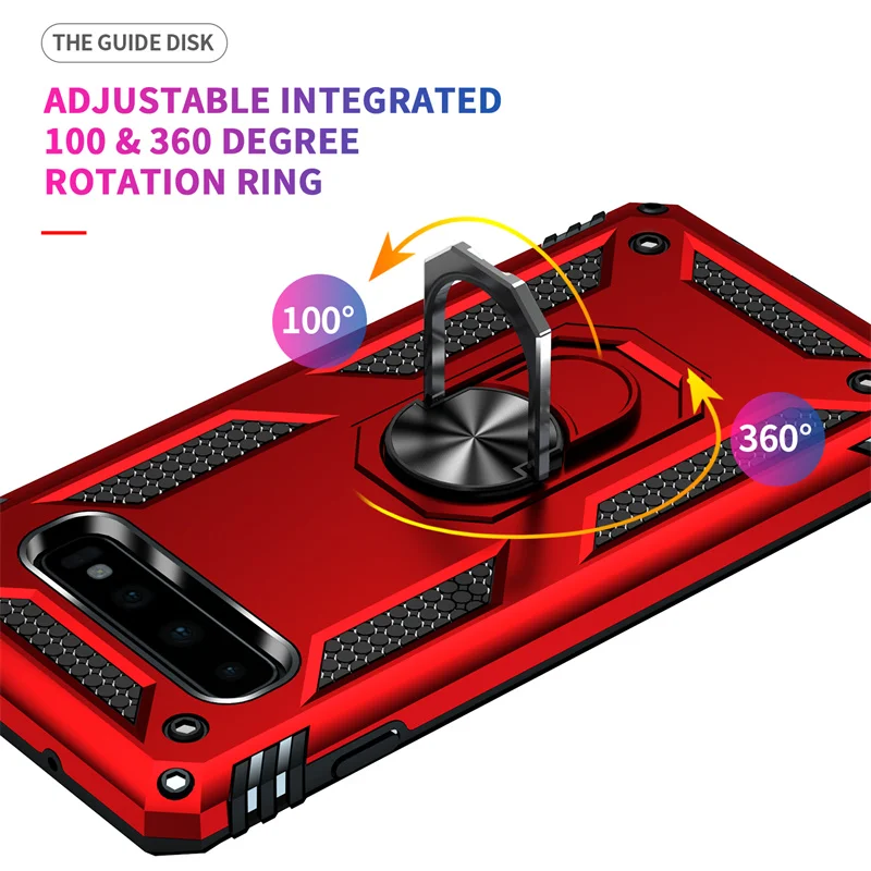 Para Samsung Galaxy S8 S9 S10 Plus funda armadura anillo magnético soporte Kickstand funda de teléfono para Samsung S7 S10E Note 8 9 contraportada