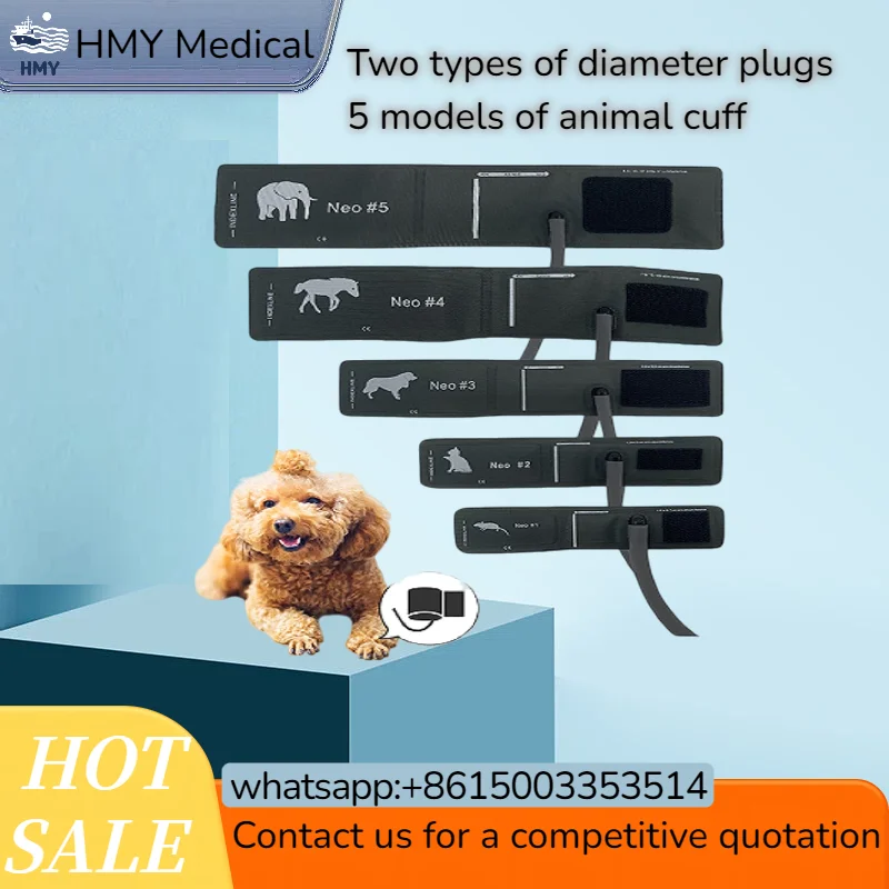 

Animal BP Cuff, Veterinary Pet Monitor with Multiple Sizes for Dogs Cats Animals
