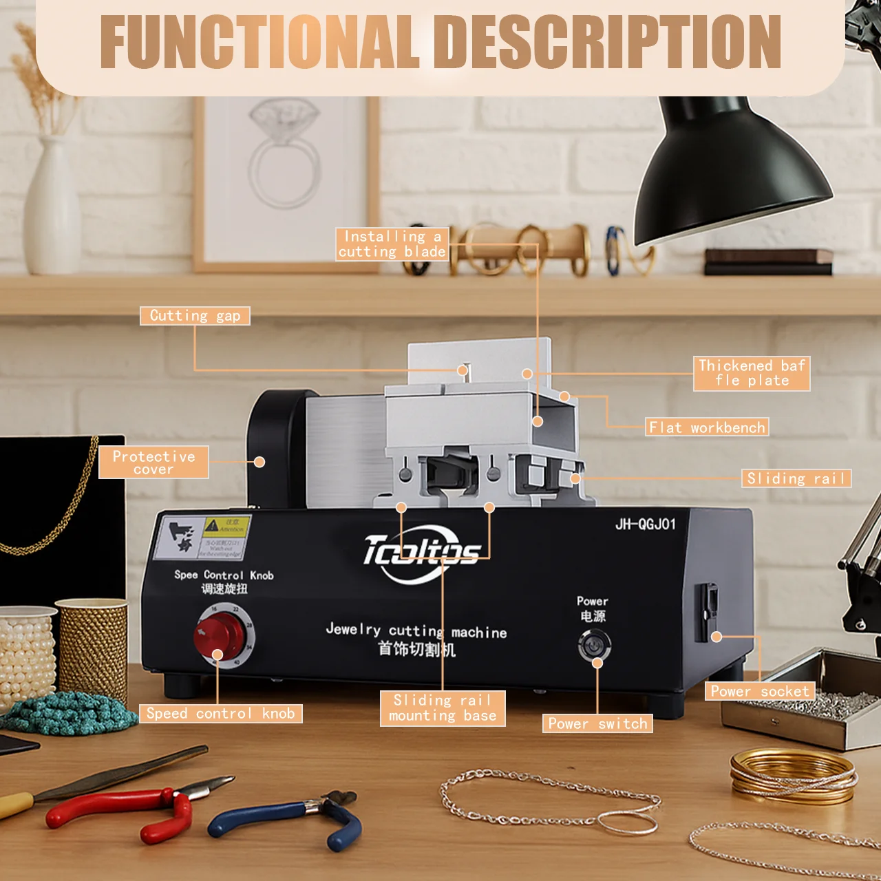 JH-QGJ01 Tokarka rzemieślnicza DIY do wyrobu biżuterii - specjalistyczne narzędzie do kształtowania metalu, drewna i plastiku