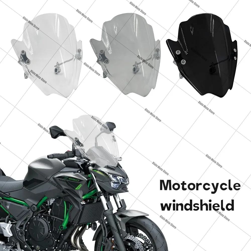 

FOR KAWASAKI Z900 Z650 Z 650 2020 2021 2022 2023 2024 Shiver new Adjustable Windshield Universal Motorcycle Windscreen Deflector