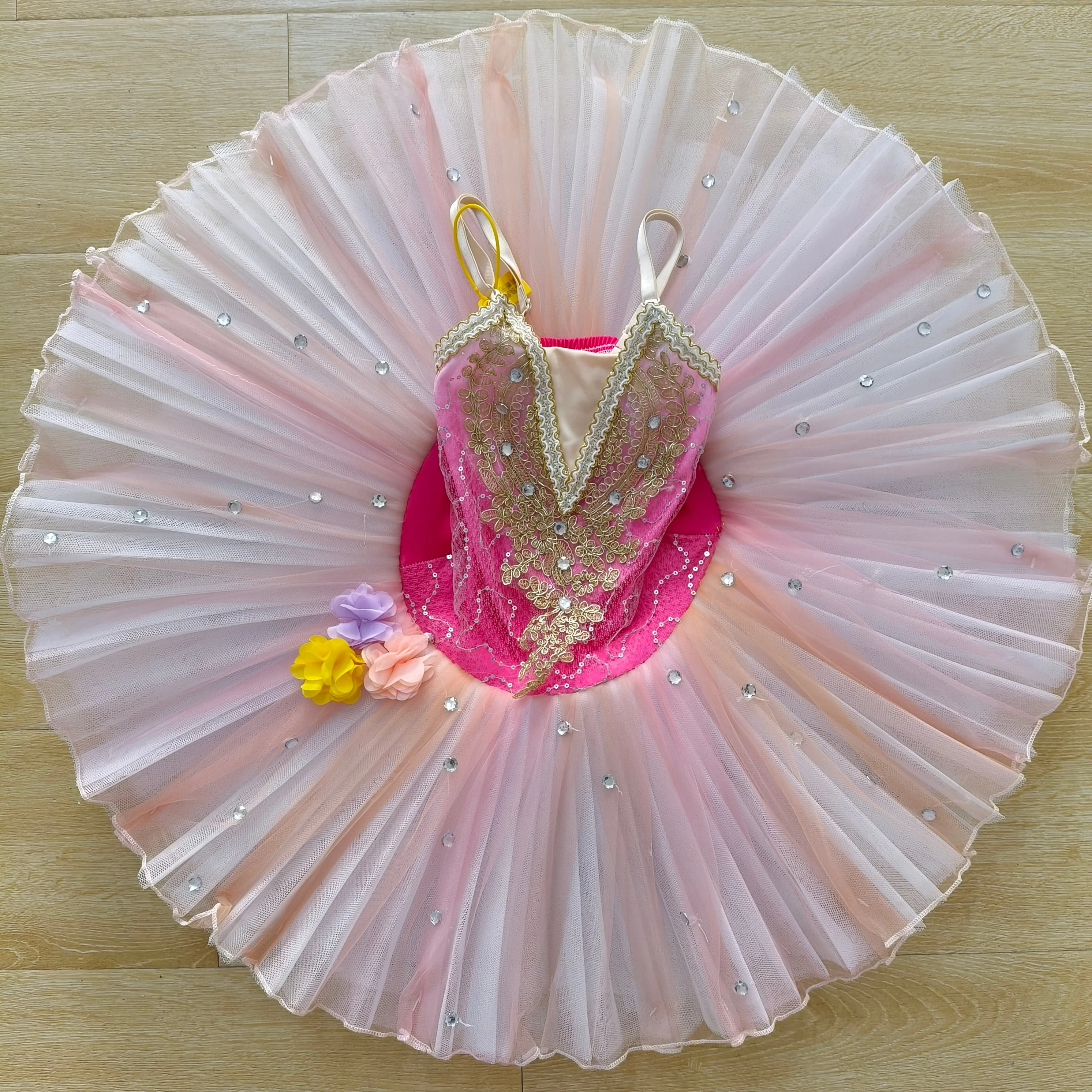 

Professional Ballet Tutu Girls Child Ballet Dance Clothes Pancake Ballerina Costumes Dress Competition Performance Contemporary