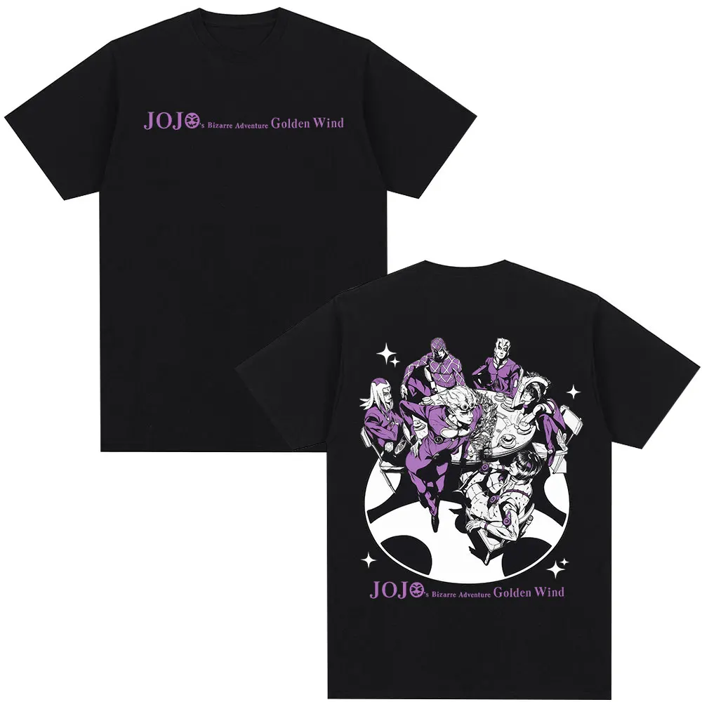 Anime JoJo Bizarre Adventure Golden Wind Grafik T-shirts männer Frauen Mode Lässig Übergroßen Kurzen Ärmeln T Shirt Streetwear