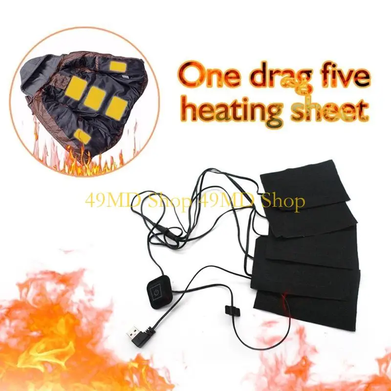 49MD Warmer Heated Pad Sheet Safe Fiber USB Fast-Heating Vest for Men Women Outdoor