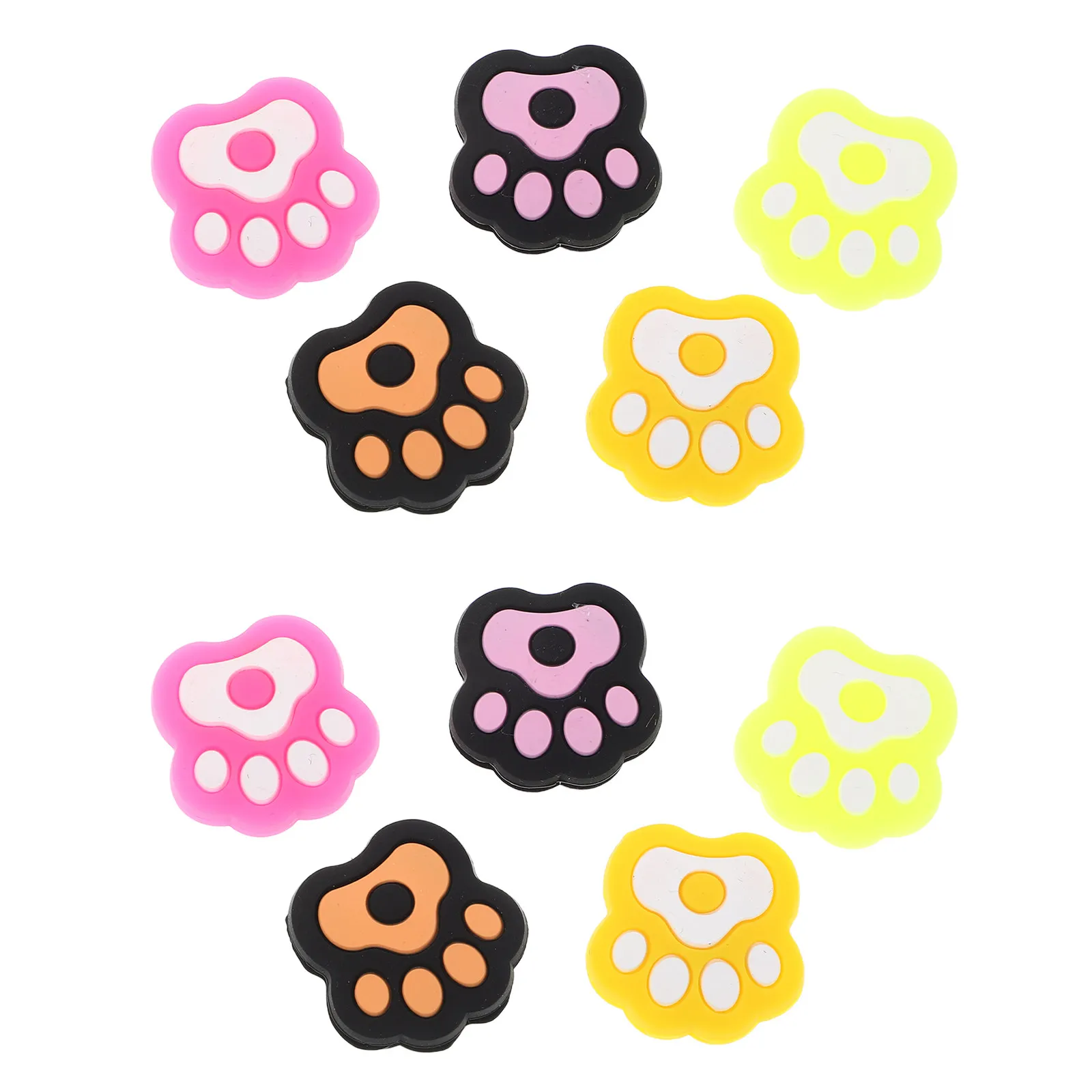 

10Pcs Cute Cat Paw Shaped Tennis Racket Dampeners Silicone Vibration Absorbers for Improved Feel Control and Long Play Comfort