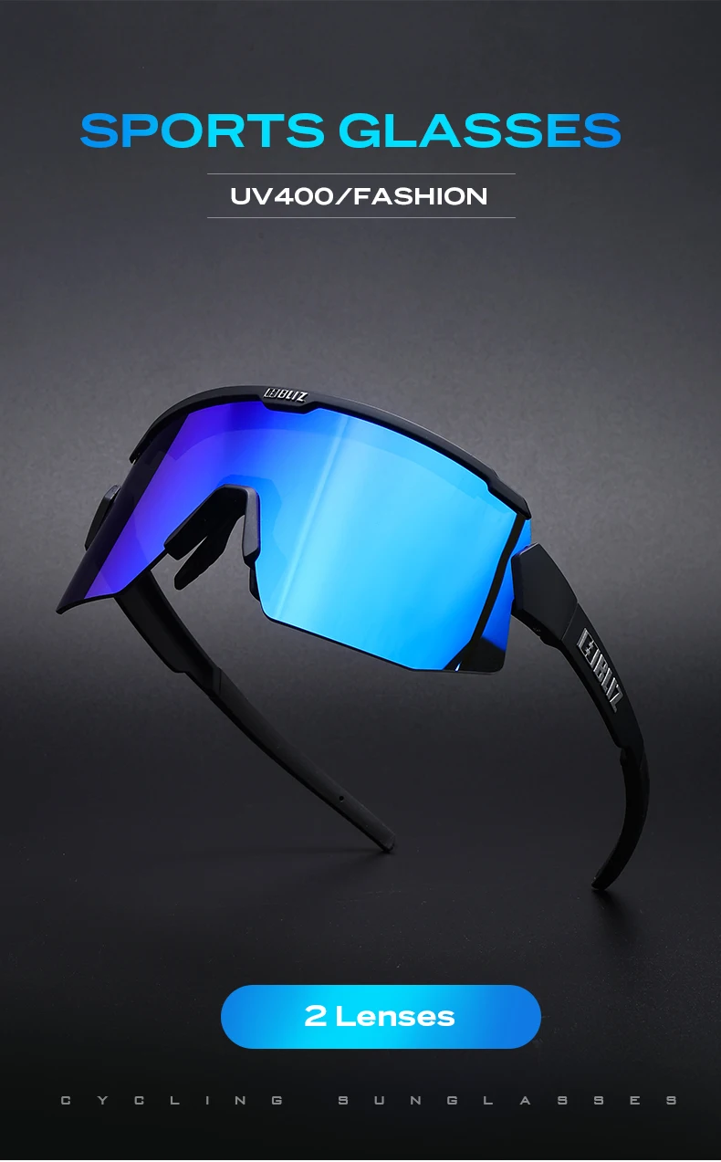 B BLIZ Breeze Premium Fahrradbrille UV400 – 2 HD-Linse, Unisex-Sportsonnenbrille für MTB, Rennen, Angeln, Laufen, Fahrradbrille – Detail 1