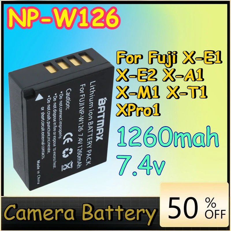 

NP-W126 1260mah 7.4v Replacement Battery for Fuji X-E1 X-E2 X-A1 X-M1 X-T1 XPro1 NP-W126s
