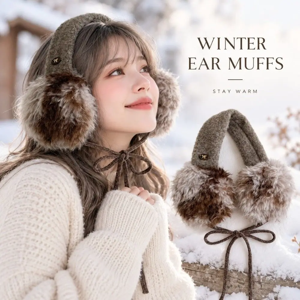 Faux Lambswool Thick Neck Warmer Crossed Wrap Double Sided Winter Scarf Reversible Faux Fur Ear Muff Winter Daily Wear