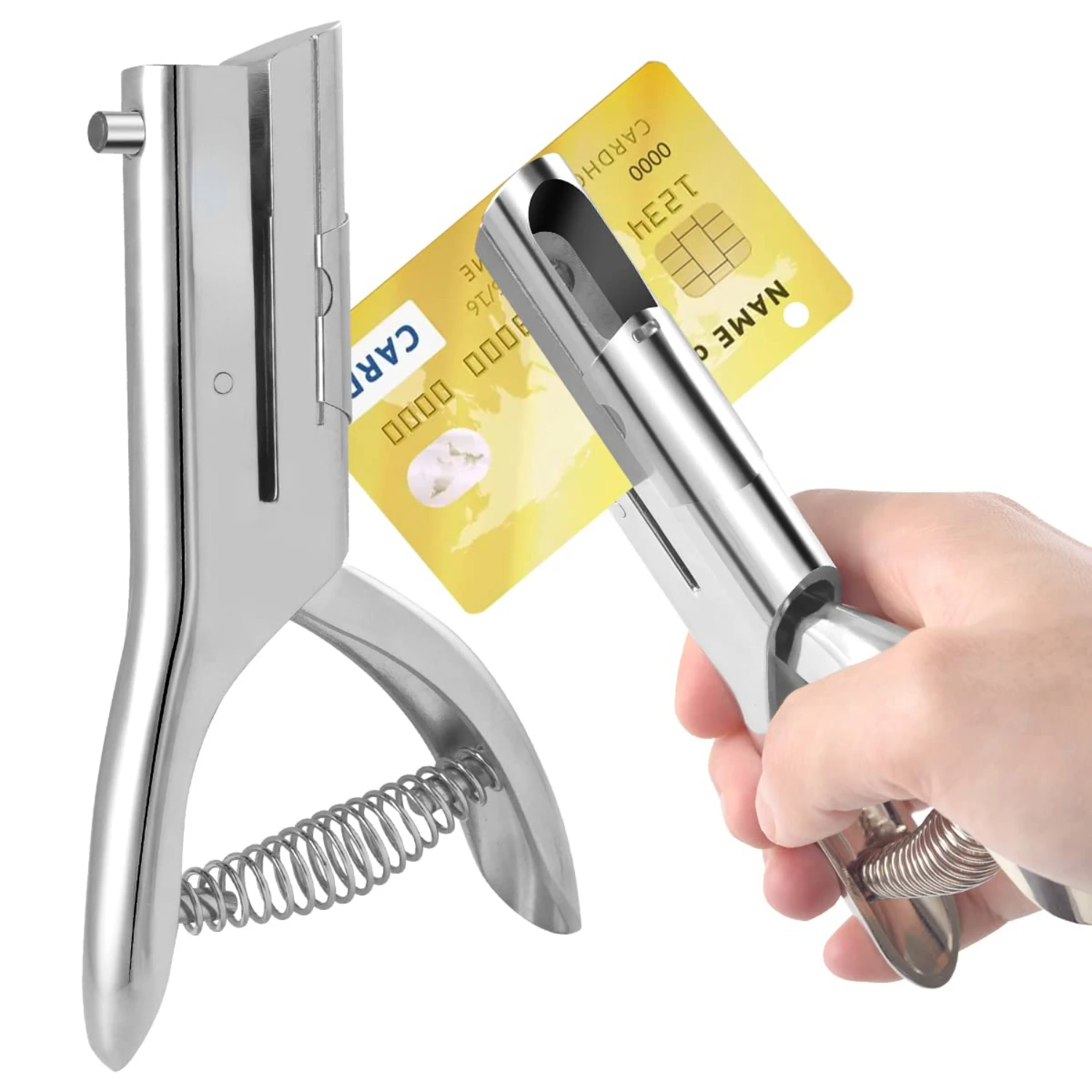 

Sturdy Heavy Duty Single Hole Punch with 2 Inch Reach Deep Throat, Heavy Duty 1/8 Inch Hole Puncher for Paper ID Cards PVC Tags