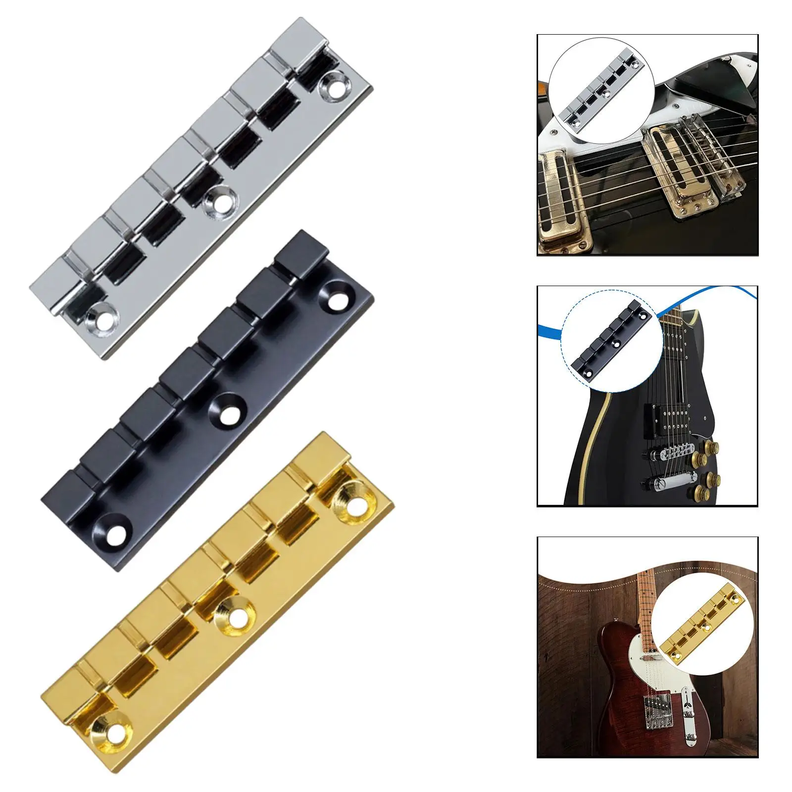 Matériel de pont de guitare portable en alliage haute performance compact, instrument de remplacement, accessoires pour pont de harpe fixe