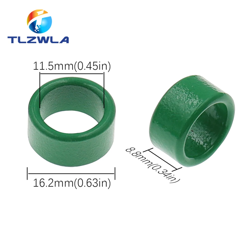 10PCS Green Magnetic Ring Ferrite Magnetic Ring 16*12*8 Anti-interference Core Filter Inductance Transformer Magnetic Ring