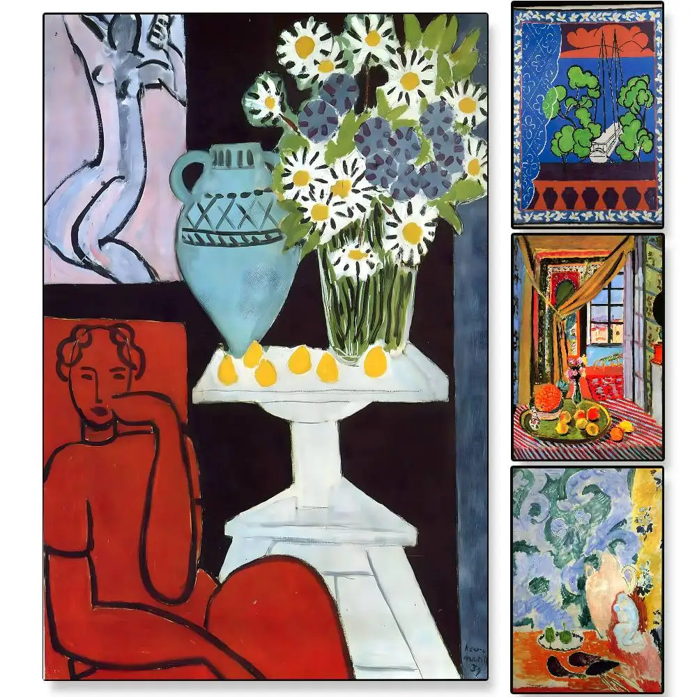 الطليعية الفن Fauvism هنري ماتيز-A المشارك قماش اللوحة المشارك مع يطبع غرفة نوم المنزل غرفة المعيشة الديكور هدية