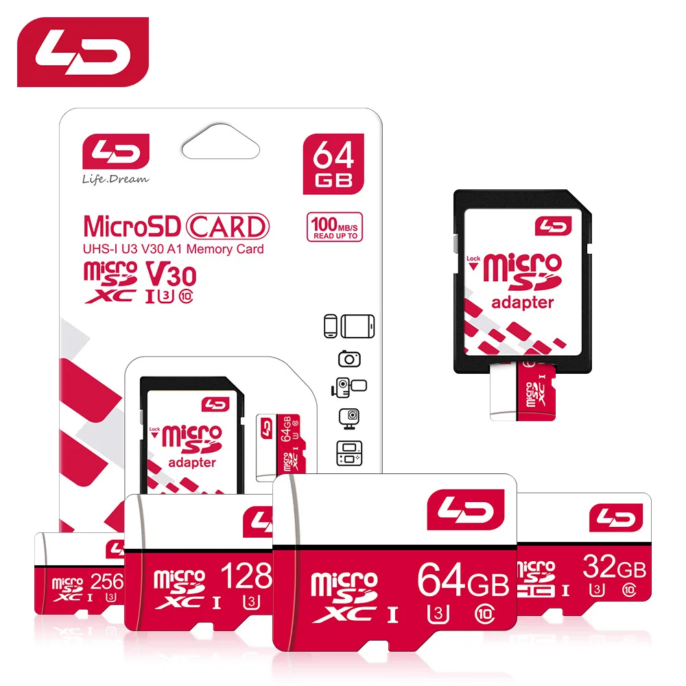 LD 100% Original Memory Card 128GB 64GB 32GB 16GB A1 Micro SD Card Class 10 UHS-1 TF Flash Card for Samrtphone/PC