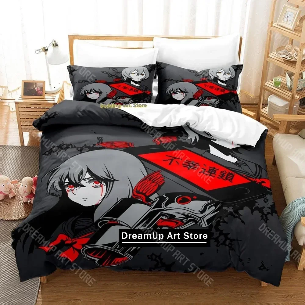 Exquisite 3D Print Mahou Shoujo Site Bedding Set Cartoon Anime Three-piece Set Adult Kid Bedroom Duvetcover Sets 3D Kawaii Girls