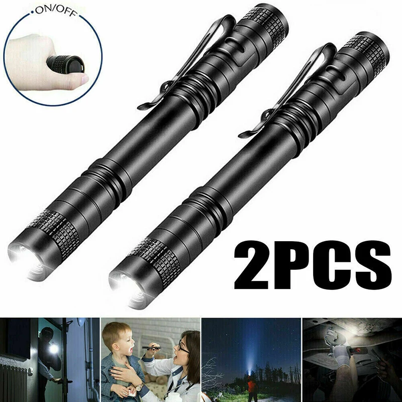 D5 2X LED Tactical Flashlight Small Fishing Camping LED Torch Light Lantern Mini Super Bright Penlight Pen Torch Pocket Linterna