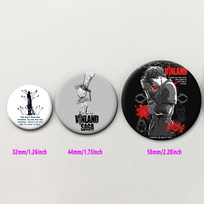 Vinland Saga Anime Badge Round Display Brooches for Backpack