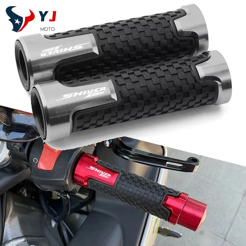 

7/8'' 22mm Universal Motorcycle Accessories Anti-slip Handlebar CNC Aluminum Rubber Grips New For APRILIA SHIVER 750 Shiver 900