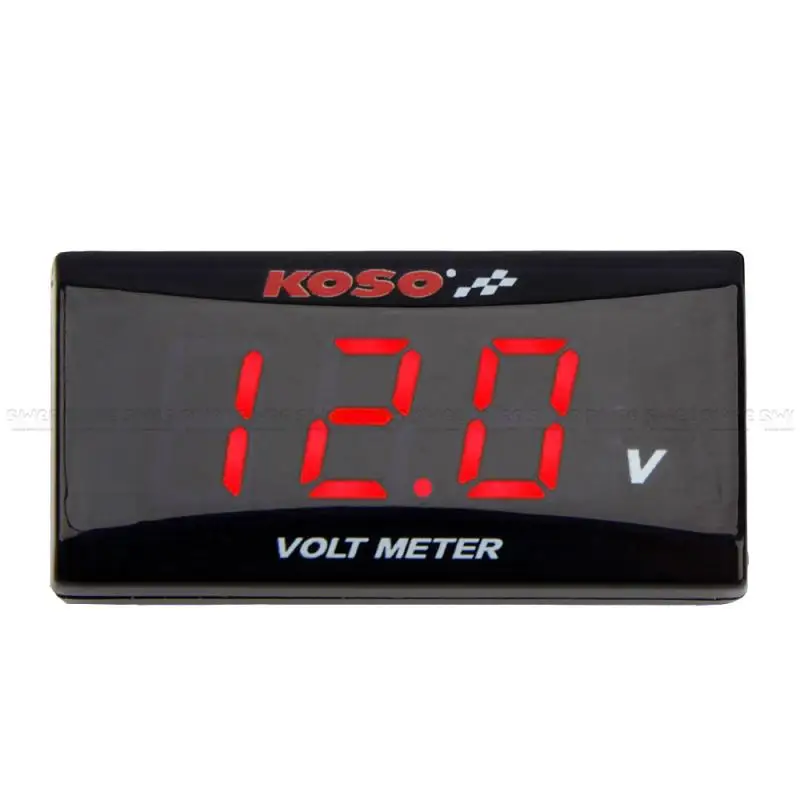 KOSO Motorcycle Mini Voltage Meter Voltmeter 0-20V LED Digital Display Waterproof Voltage Tester Modified Accessories