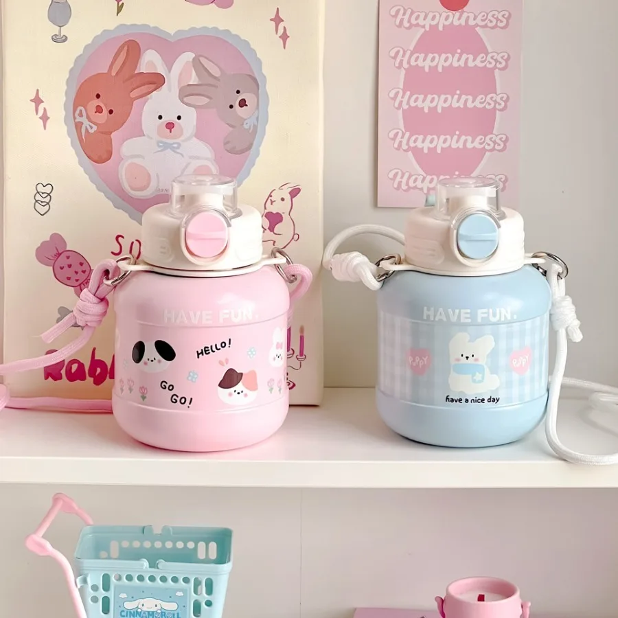 

High-value stainless steel new insulation potbelly cup for children students cute ins wind ladies dopamine water cups