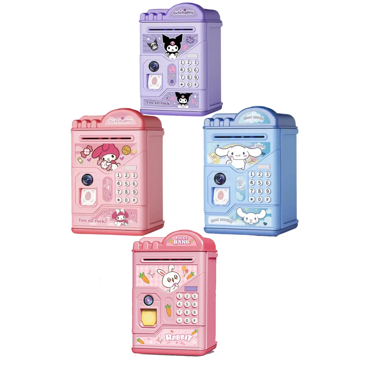 

My Melody Sanrio Kawaii Anime High Appearance Level Only Go Into The Piggy Bank Kuromi Cute Code Box Piggy Bank Toys for Kids