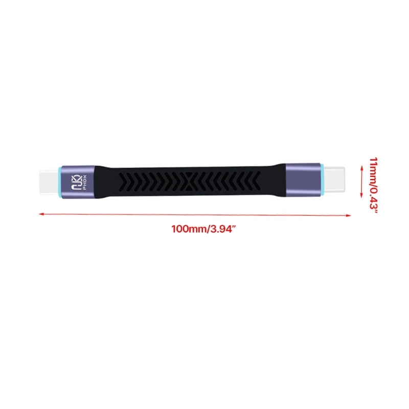 Câble de données court UsbC VopeC, transfert de données rapide, charge souple à grande vitesse, placage aluminium et dégrad, 20Gbps, 10cm