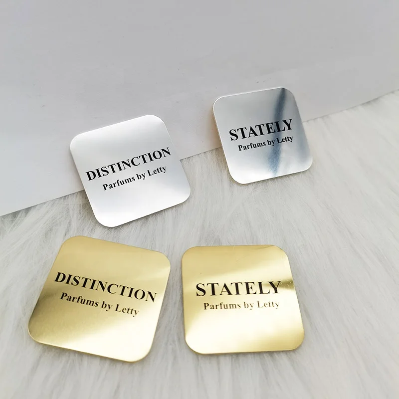custom.Custom Metal Stickers Cosmetics Packaging Luxury Perfume Stickers Label Design