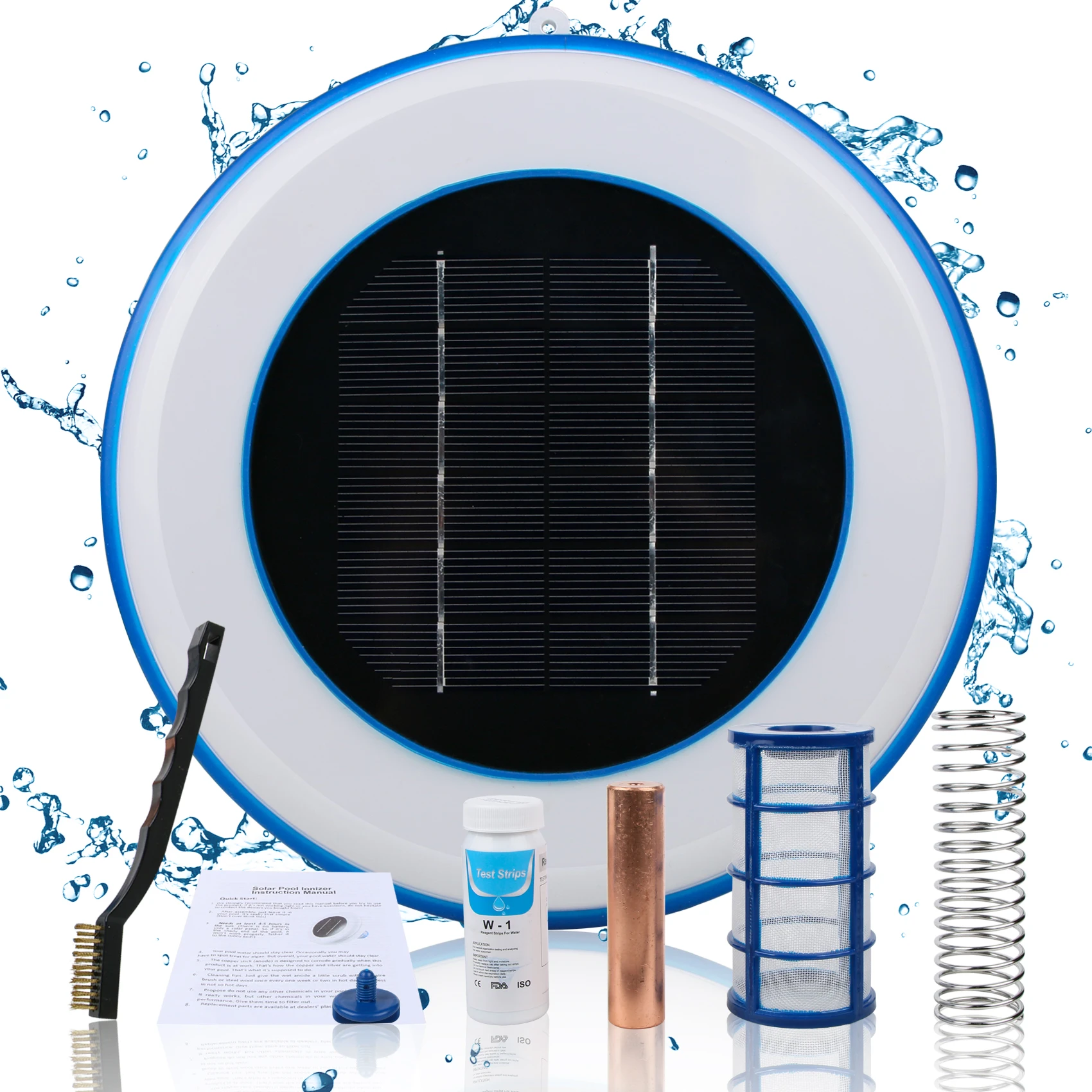 Hot Sale Pool Clean Equipment Eco-Friendly Alage Less Solar Swimming Pool Ionizer With Copper Anode