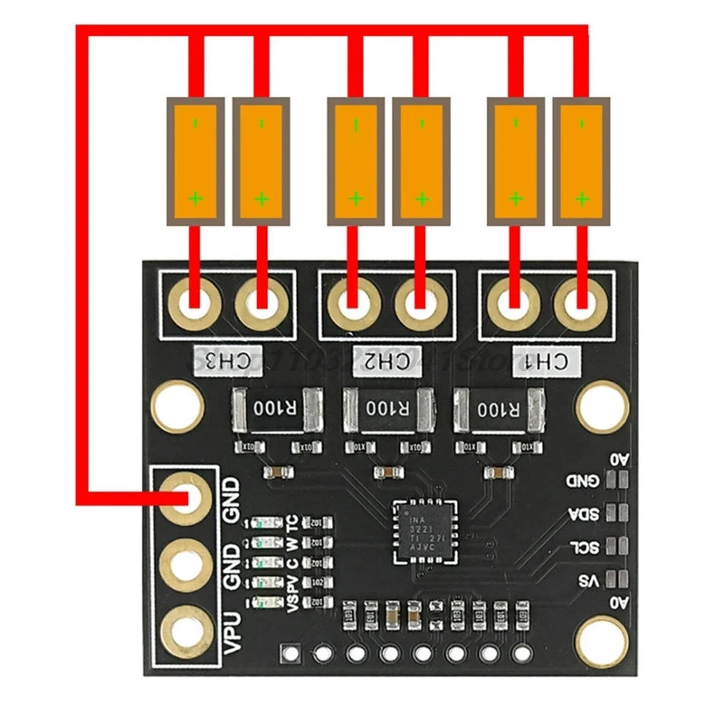 INA3221 Triple-Channel Module, High-Side Measurement, Shunt and Bus Voltage Monitor with I 2C- and SMBUS-Compatible Interface