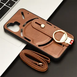 For Nothing Phone 2 New Anti-Shock Business Leather Wristband Cover Case For Nothing Phone2 Non-Slip Protective Case