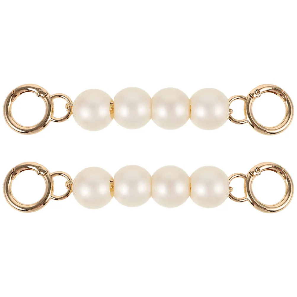 2 قطعة حقيبة جونغ محفظة سلسلة موسع حزام الكتف الأبيض استبدال حقائب اليد الأنيقة اللؤلؤ الزخرفية DIY بها بنفسك لوازم حقيبة النساء