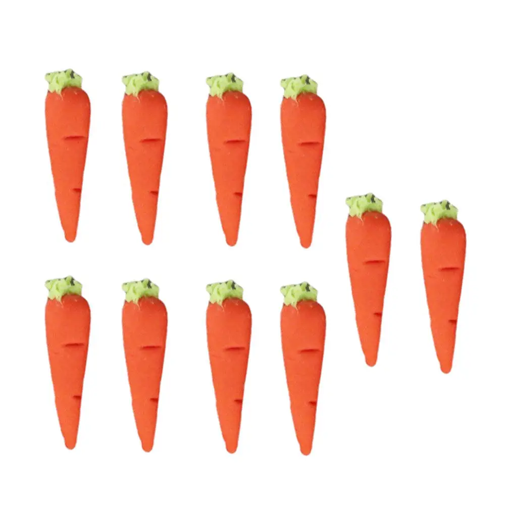 

10Pcs Simulation Carrots Artificial Resin Mini House Carrot Ornaments for Party Decorations DIY Crafts Home Garden