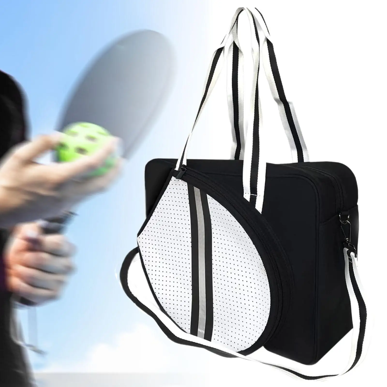 Tennis Bag Sport Handbag with Strap Multifunctional Professional Zipper Closure Waterproof Racquet Carry Bag Tote Badminton Bag