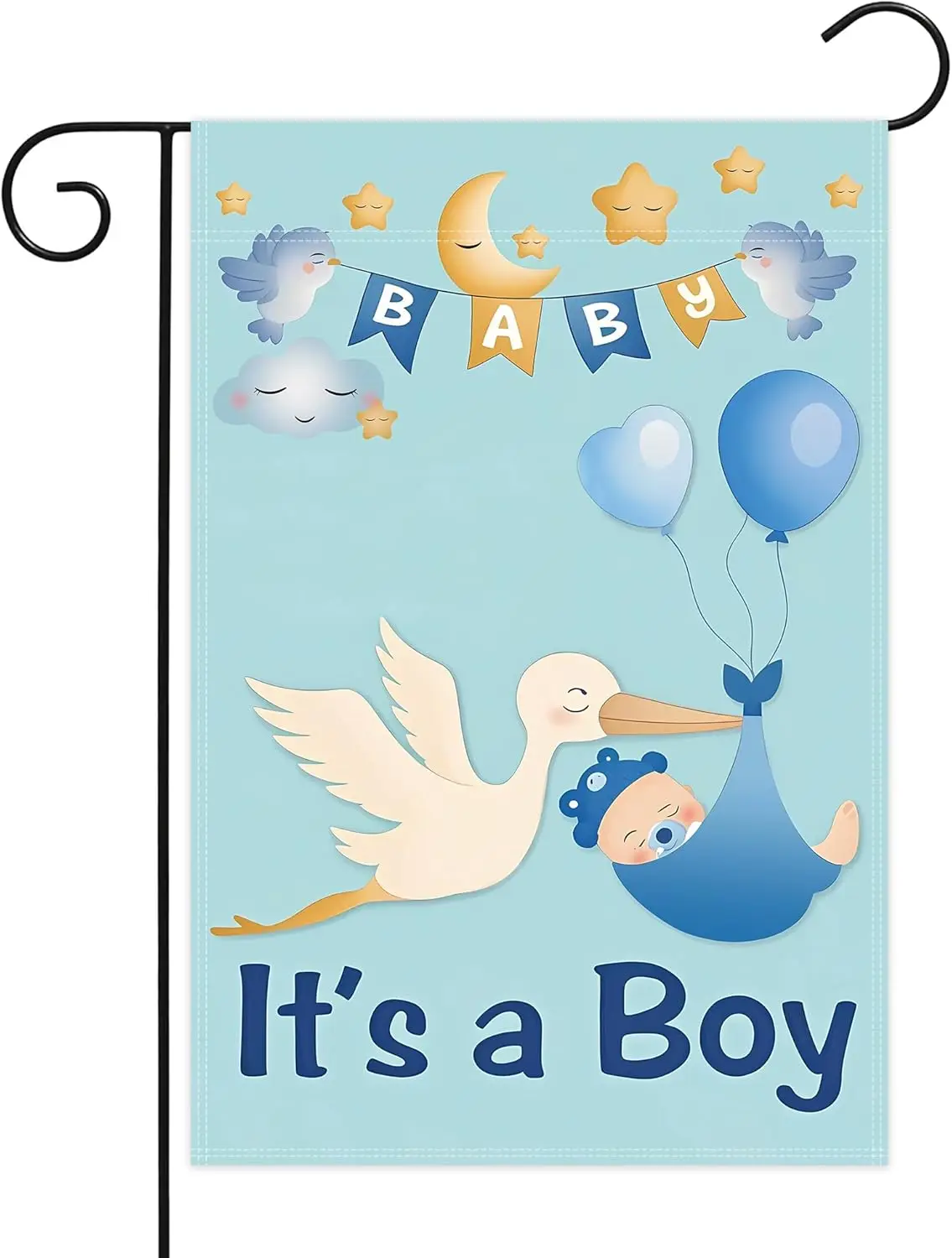 Es un niño bandera de jardín niño recién nacido bandera de casa de doble cara vacaciones granja decoraciones suministros para el hogar césped patio Ind AAI