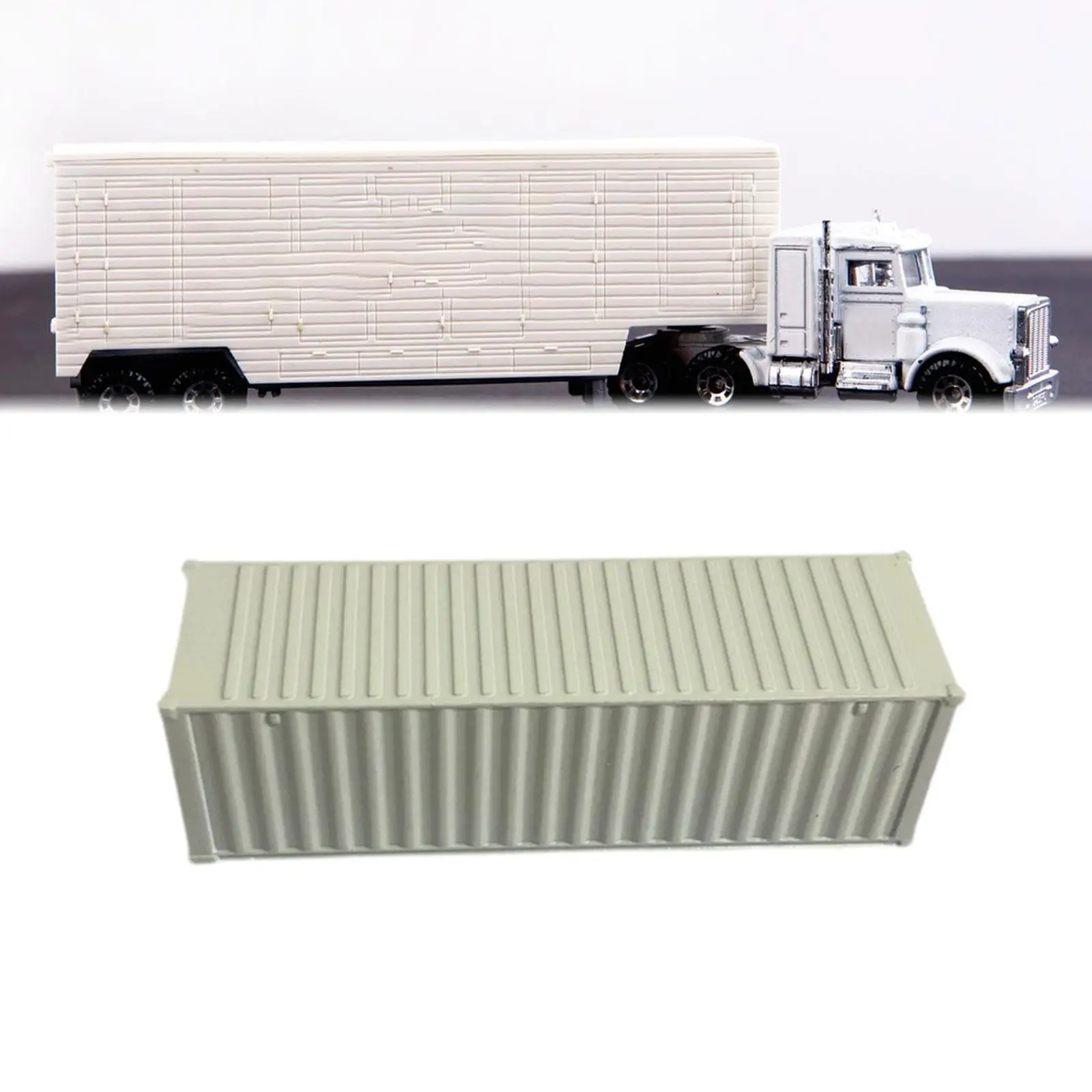

Realistic 1 50 Shipping Container Truck Toy Zinc Alloy White Lorry Model for Kids Industrial Terminal Scene Accessory