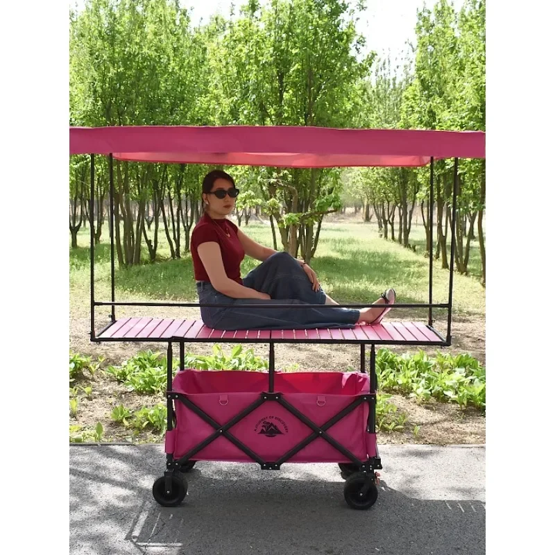 Camper truck stall liftable table foldable night market snack cart hand-pulled cart large-capacity stall truck