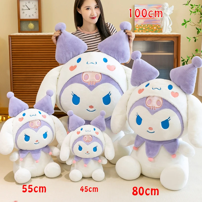 

Kuromi Huge Holster Plush Toys Sanrio 100cm Big Anime Kawaii Semi-finished Leather Holster Cartoon Doll Pillow Gift for Kids