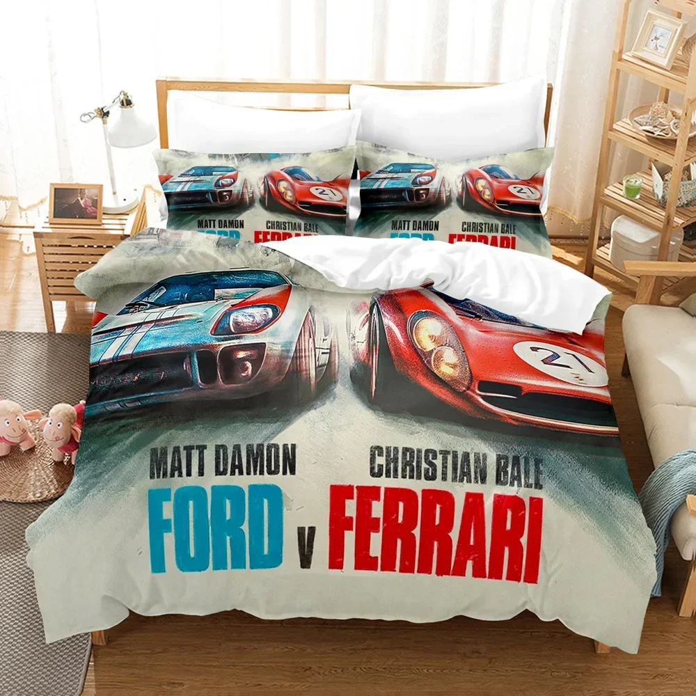 Ford v Ferrari Bedding Set Racing Movie Twin Full Queen King Size With Pillowcases Bedroom Decor Home Textiles Gift