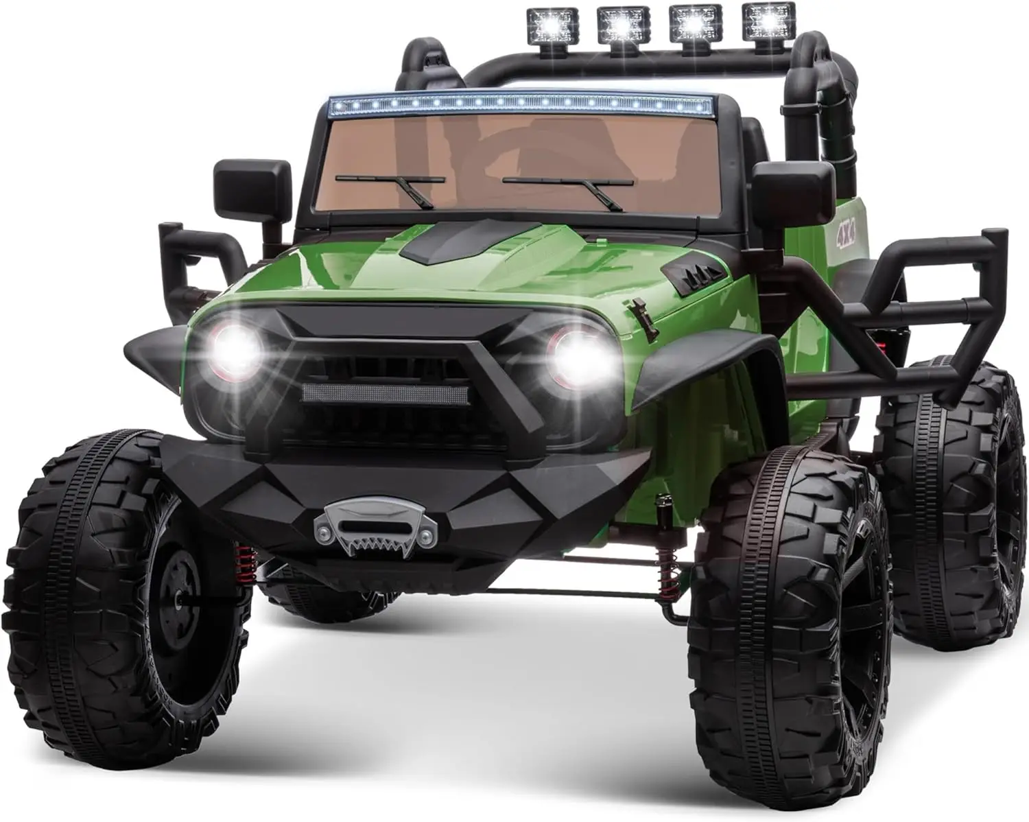 Brinquedo de passeio de 24V 9Ah para crianças grandes, passeio de 2 lugares em veículos elétricos de carro de caminhão para crianças com controle remoto, Bluetooth, verde exército