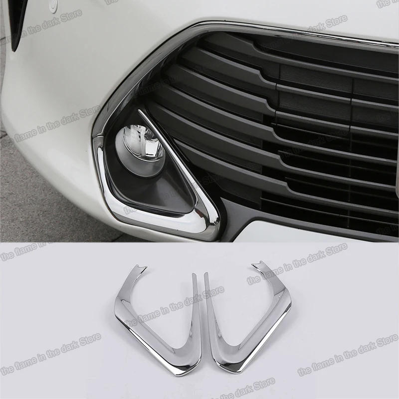 

shiny silver car front foglight frame trims for toyota camry 2015 2016 2017 accessories decoration fog light auto decoration