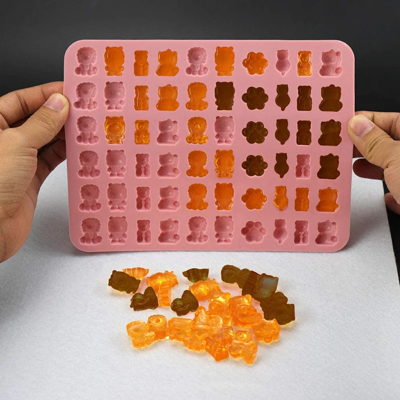 Silicone Mold For Gummy Bear Dinosaur Heart Fruit Pig Car Flower Star Chocolate Candy  Mould Cake Decorating Tools Ice Cube Tray