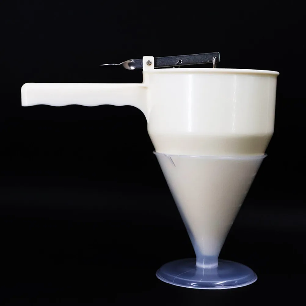 Manual Press Conical Funnel Dispenser Plastic Spring Back Kitchen Baking Utensil for Pancakes Waffles Muffins Cake Pastry Tool