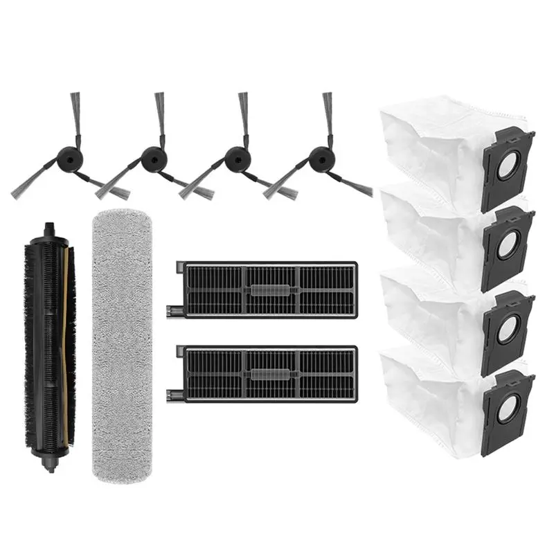 

A76G-For MOVA Z50 Ultra: Аксессуары для робота-пылесоса – Сменные основные и боковые щетки, HEPA-фильтр, мешок для пыли, трёхслойная тряпка для швабры