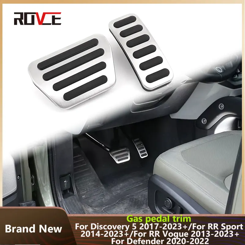 ROVCE Car Fuel Brake Footrest Pedal Cover For Land Rover Range Rover Sport / Vogue 2013-2021 Discovery 5/ Defender 110 Accessori