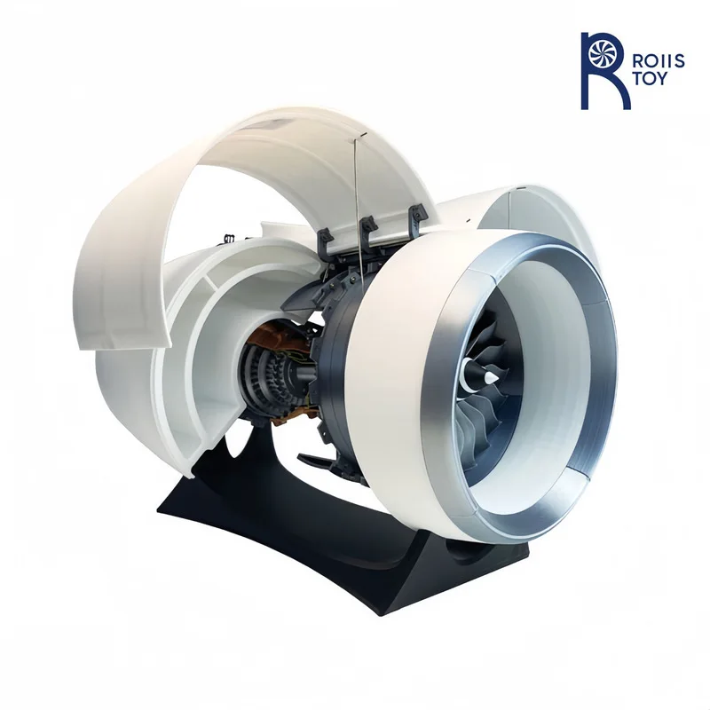 

TR900 Turbofan Engine Model with Spinning Blades and Sound Ready-to-Play Desktop Display with LED Lights Aviation Gift for Adult