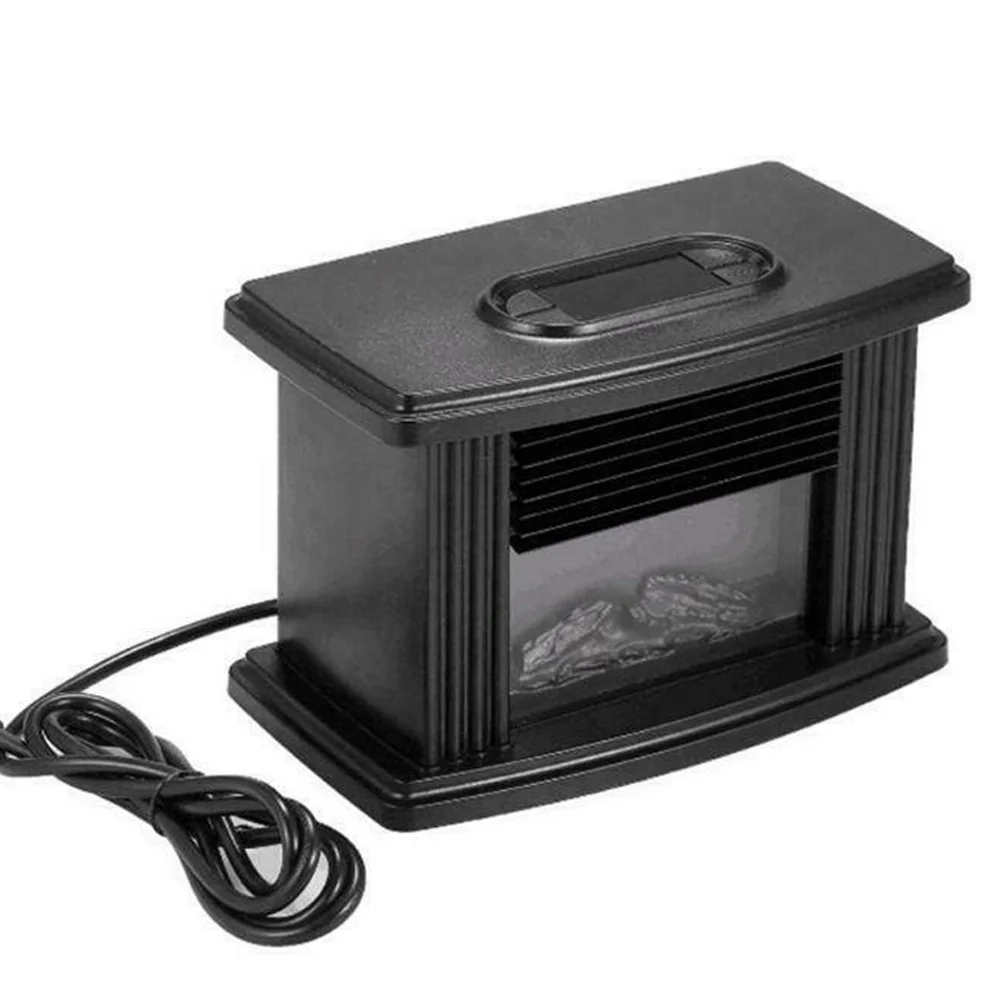 110V-220V 8.7*  4.9 * 5.7 inch Electric Mini Small Air Heater Electric Fireplace Space Heater Log 3D Flame Stove Home