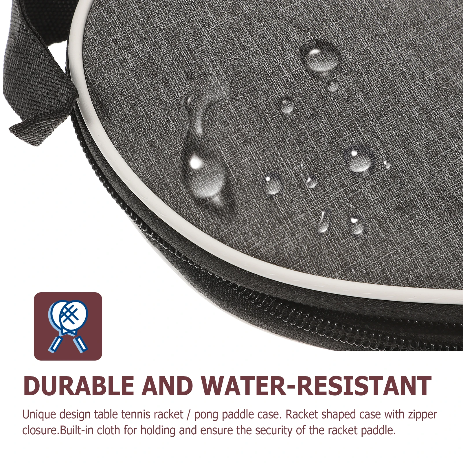 

Professional Table Tennis Racket Shaped Storage Case Zipper Closure Durable Water-Resistant Padded Protection For Athletes