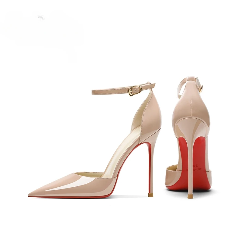 

Nude High Heels women's stilettos spring and summer new sexy red soles with 2024 Baotou sandals women shoes high heels