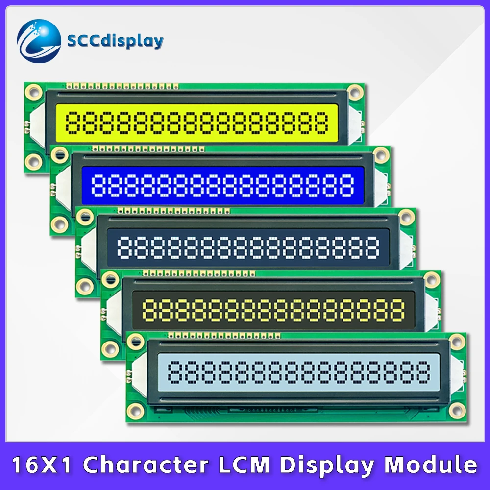 Duży wyświetlacz LCD 1601, moduł JXD1601A-1 COB, podświetlenie LED, jednorzędowy wyświetlacz znakowy 16X1, moduł matrycy punktowej LCM.