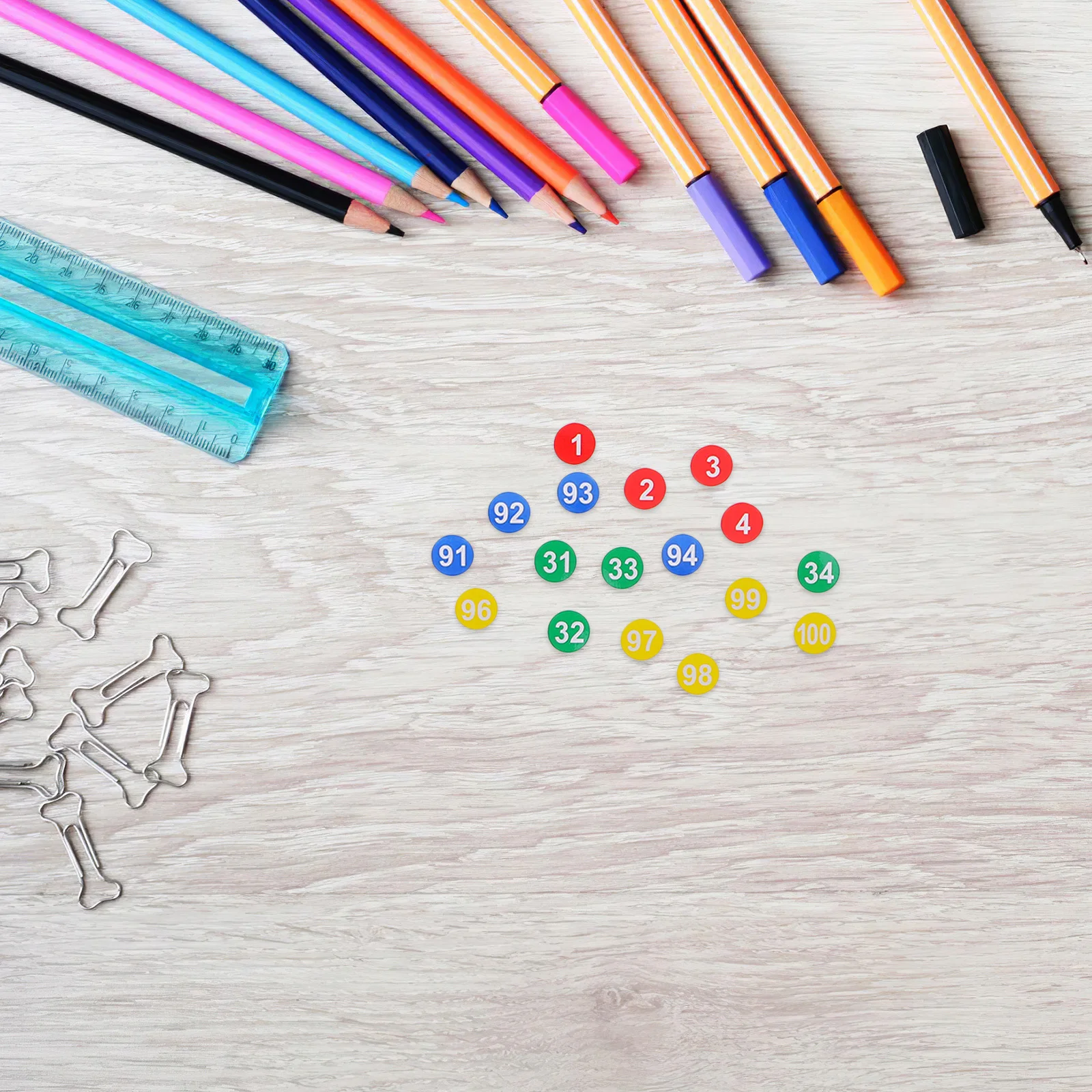 

60 Sheets Numbered Stickers 1-100 Colour Label Stickers 10Mm Self-Adhesive Round Labels for Planner Notebook Inventory Sorting